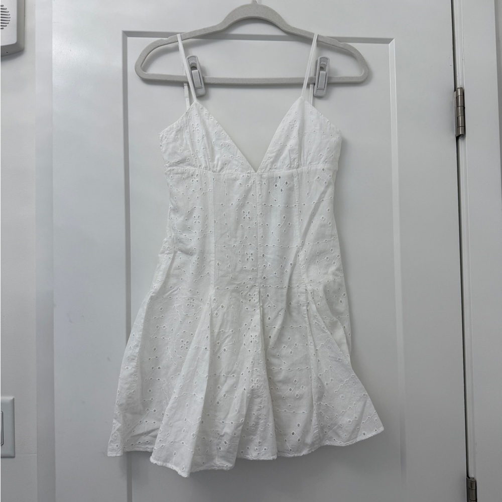 Zara White Eyelet Romper Dress
